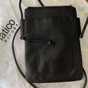 Latico Miller Black Leather Small Crossbody Handbag.